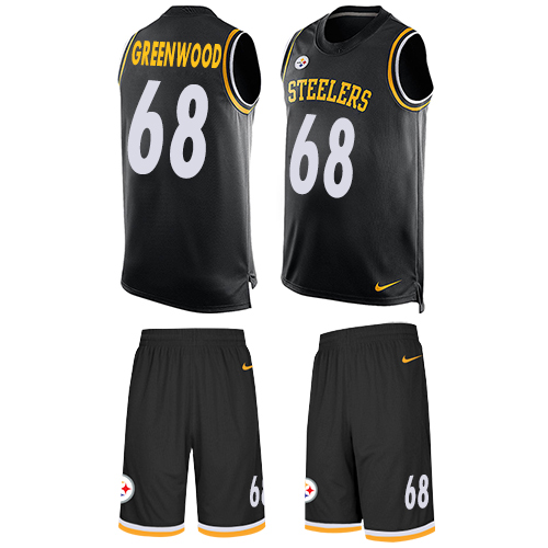 Men's Limited L.C. Greenwood Nike Jersey Black - #68 Tank Top Suit NFL Pittsburgh Steelers